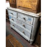 A Victorian painted pine chest of drawers.