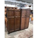 Two oak wardrobes with fitted interiors