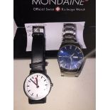 A Skagen wristwatch and a Mondaine Wristwatch in box