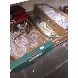 Three boxes of various glassware