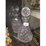Waterford crystal decanters - roly poly and a spirit decanter
