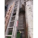 Aluminium extending ladders.