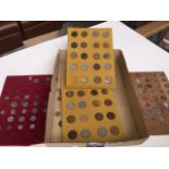 4 coin collectors trays with approx. 120 coins