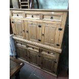 Two rustic style pine sideboards