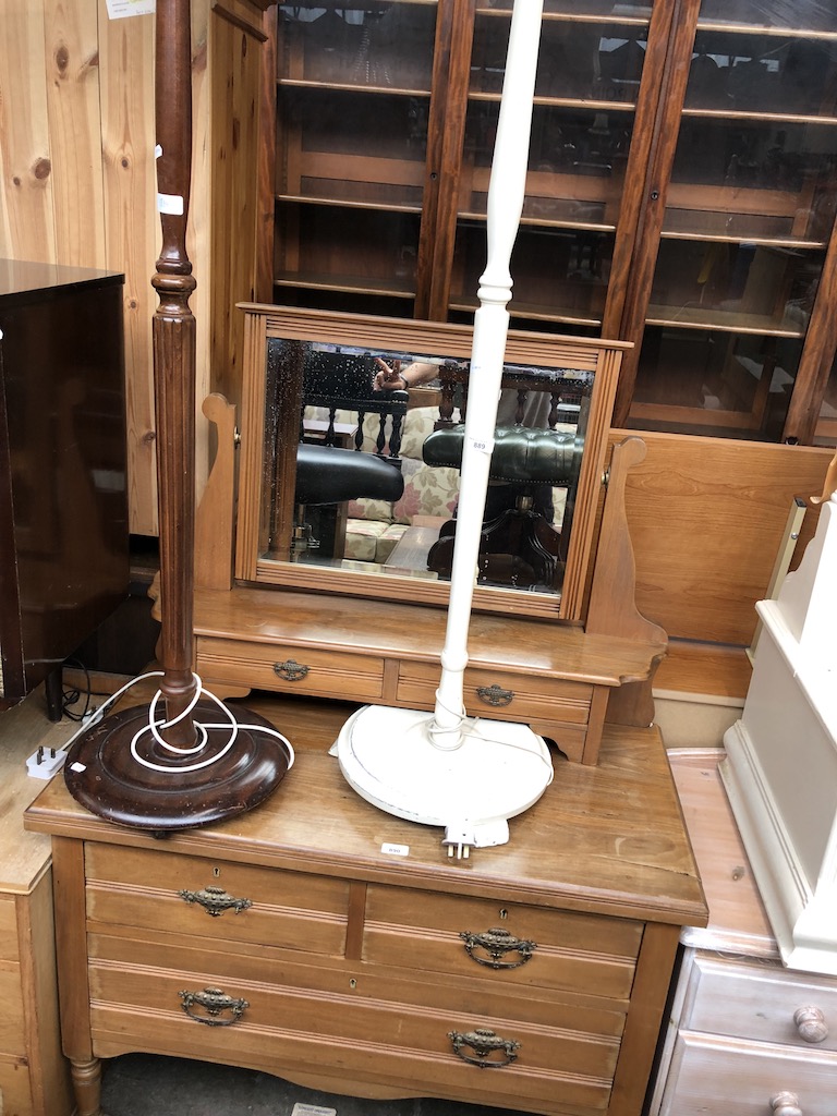 An Edwardian dressing table chest with swing mirror