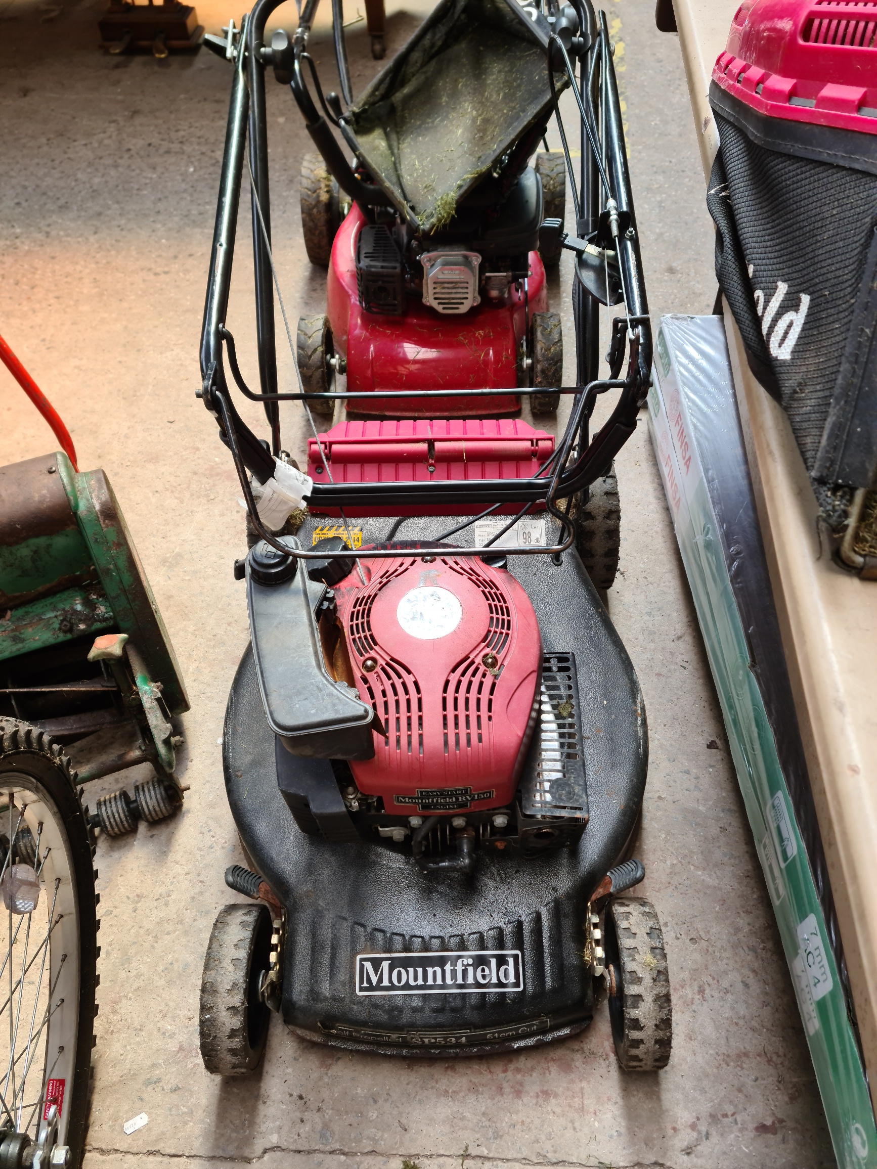 A Mountfield petrol lawn mower