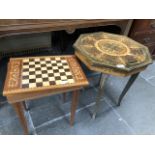 Two inlaid musical tables - as found