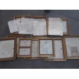 A collection of 19th century debt notification letters and other indentures relating to John Mee a