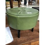 A green rexene retro pouffe