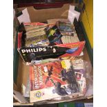 A box of collectors cards including Pokemon, football cards, etc.