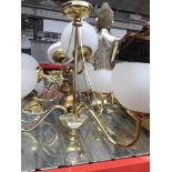 4 brass light fittings