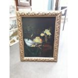 20th Century School, still life, oil on canvas, 58cm x 78cm, signed 'J. Towfighi', framed 76cm x