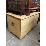 A Victorian stripped pine blanket box