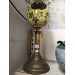 Brass and pottery oil lamp base