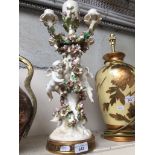 19th Century Moore porcelain candelabra