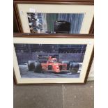 Two motor racing prints