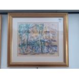 J. M. Simon, Parisian scene watercolour, signed lower right, 39cm x 31.5cm, framed and glazed.