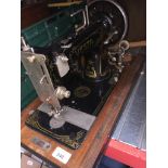 A vintage Vesta VS III electric sewing machine in case - no pedal and no power lead.