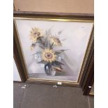 A framed oil on canvas still life