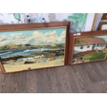 Two original landscape oils, 42cm x 32cm & 63cm x 43cm, both monogrammed 'TW', framed.