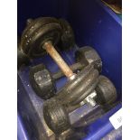 A box of dumbbells.