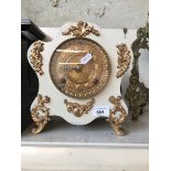 Antique American mantel clock with metal case
