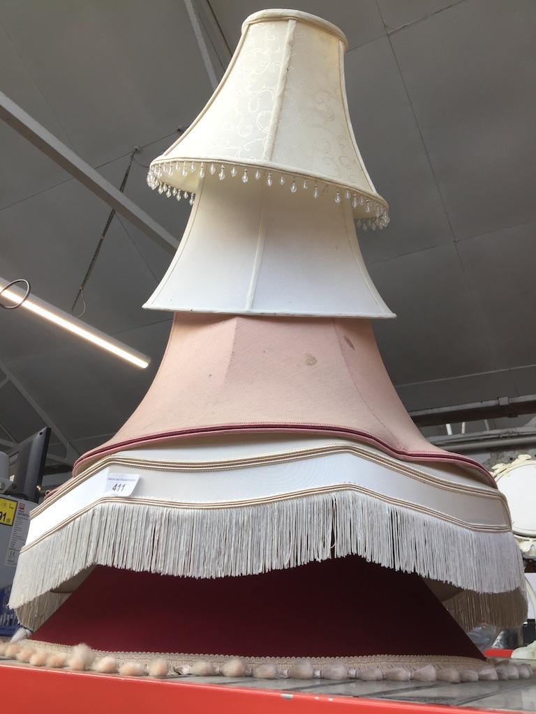 A collection of various lamp / light shades.