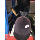 Riding boots, size 4 and a riding hat