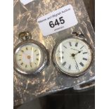 Two ladies silver pocket watches