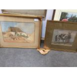 Two watercolours, Crimean War interest, one dated 1855 24cm x 18.5cm and 34cm x 24cm, both framed