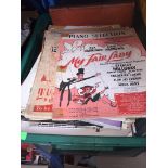 A box of sheet music, etc.