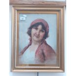 Early 20th century school, portrait of a lady, oil, 29cm x 39cm, unsigned, framed and glazed.