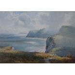 E.H. Martens, Near Charmouth Dorset, watercolour, 52cm x 35cm, signed lower left, glazed and