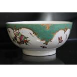 A Worcester porcelain slop bowl, circa 1770, decorated in Spotted Fruit pattern, bearing Meissen