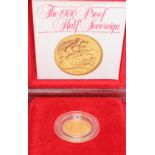 An Elizabeth II Royal Mint 1980 proof half sovereign, boxed with certificate.