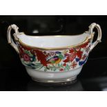 A Worcester Flight, Barr & Barr sucrier, circa 1820, decorated in chinoiserie pattern, length