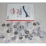 A complete set of 26 Royal Mint Alphabet 10p coins, with folder but appear in original plastic