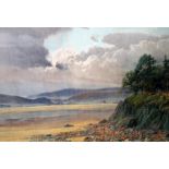 Isaac Cooke (1846-1922), view of Grange over Sands from Silverdale, watercolour, 103cm x 69cm,