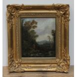 Early 19th century School, landscape, oil on board, 20cm x 23cm, signed 'Kidd' and dated 1827 verso,