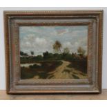 Jose Weiss (1859-1919), impressionist landscape, oil on canvs, 26.5cm x 21.5cm, indistinctly