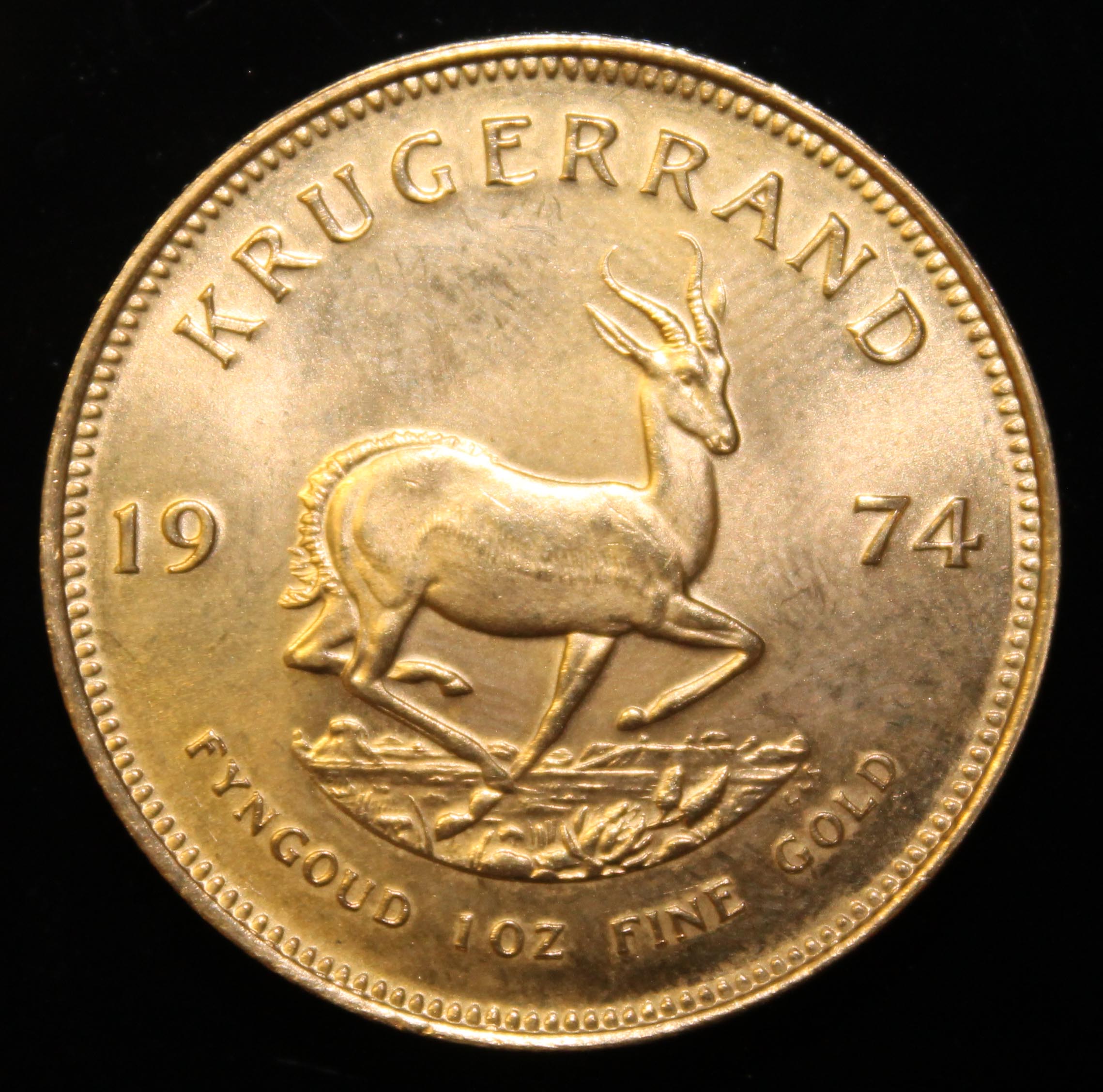 South Africa, 1974 Krugerrand, 1 oz. fine gold (91.67%) ONLY 10% BUYER'S PREMIUM (INCLUSIVE OF - Image 2 of 2