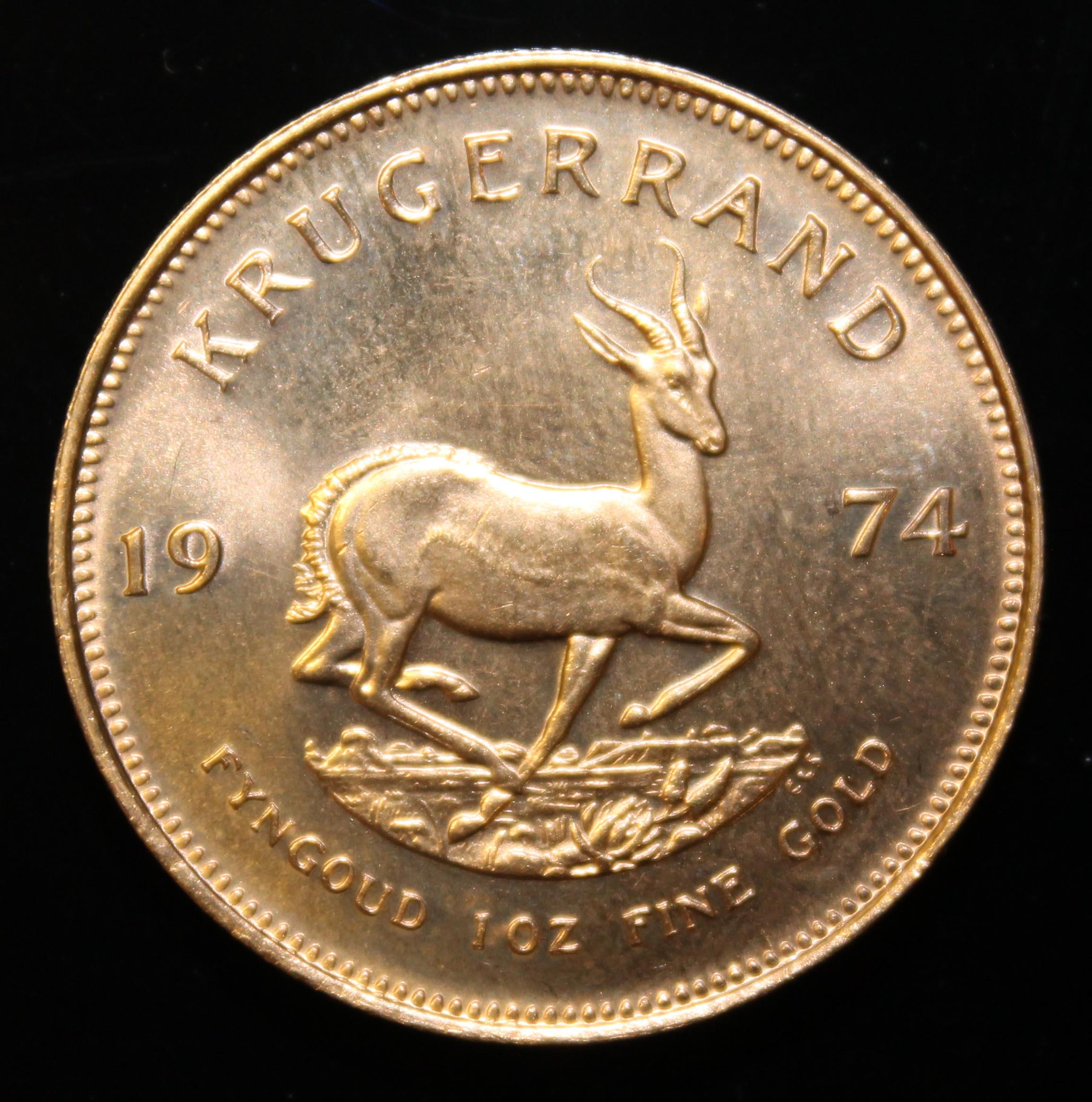 South Africa, 1974 Krugerrand, 1 oz. fine gold (91.67%) ONLY 10% BUYER'S PREMIUM (INCLUSIVE OF - Image 2 of 2