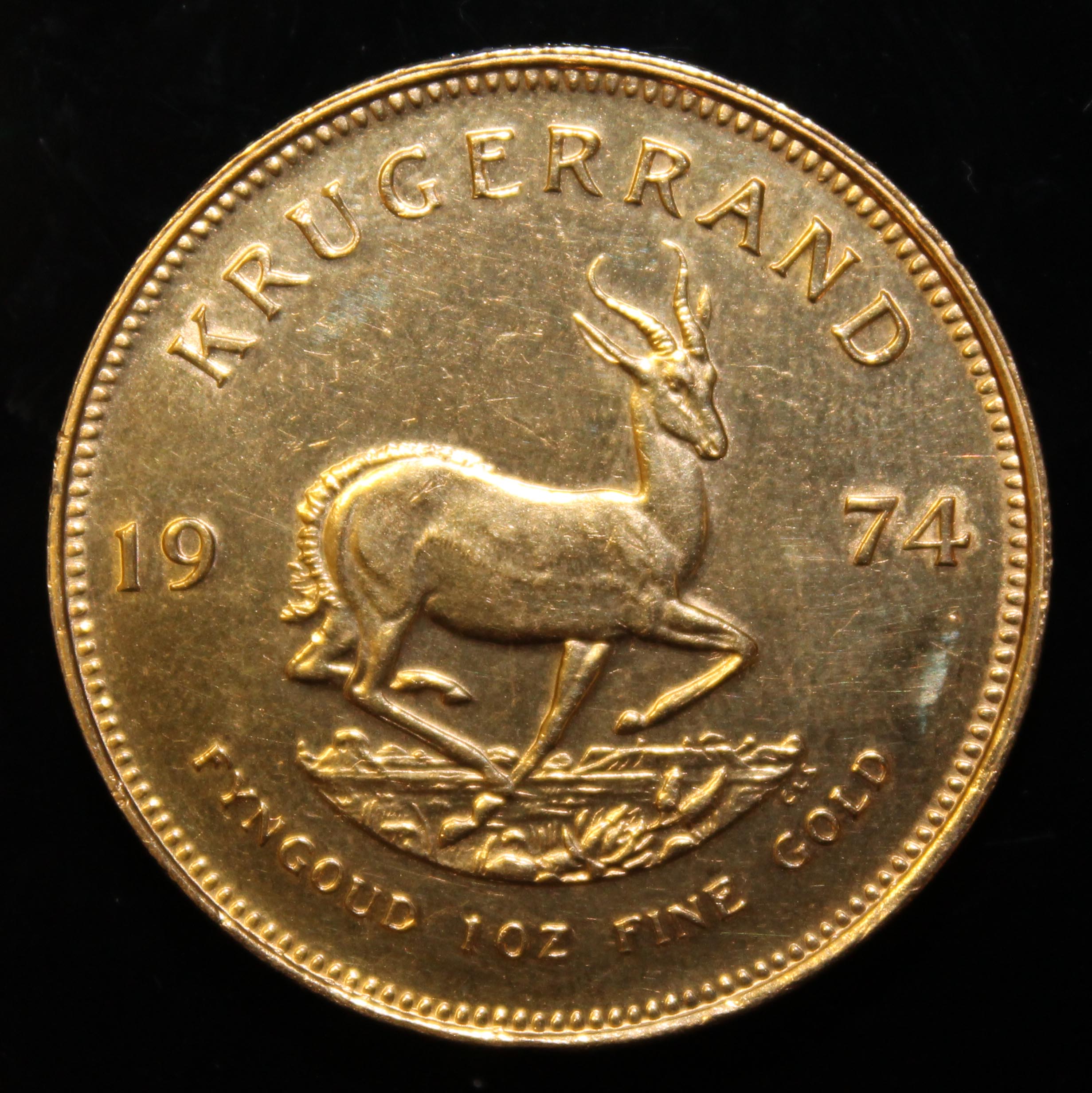 South Africa, 1974 Krugerrand, 1 oz. fine gold (91.67%) ONLY 10% BUYER'S PREMIUM (INCLUSIVE OF - Image 2 of 2