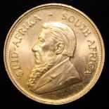 South Africa, 1974 Krugerrand, 1 oz. fine gold (91.67%) ONLY 10% BUYER'S PREMIUM (INCLUSIVE OF