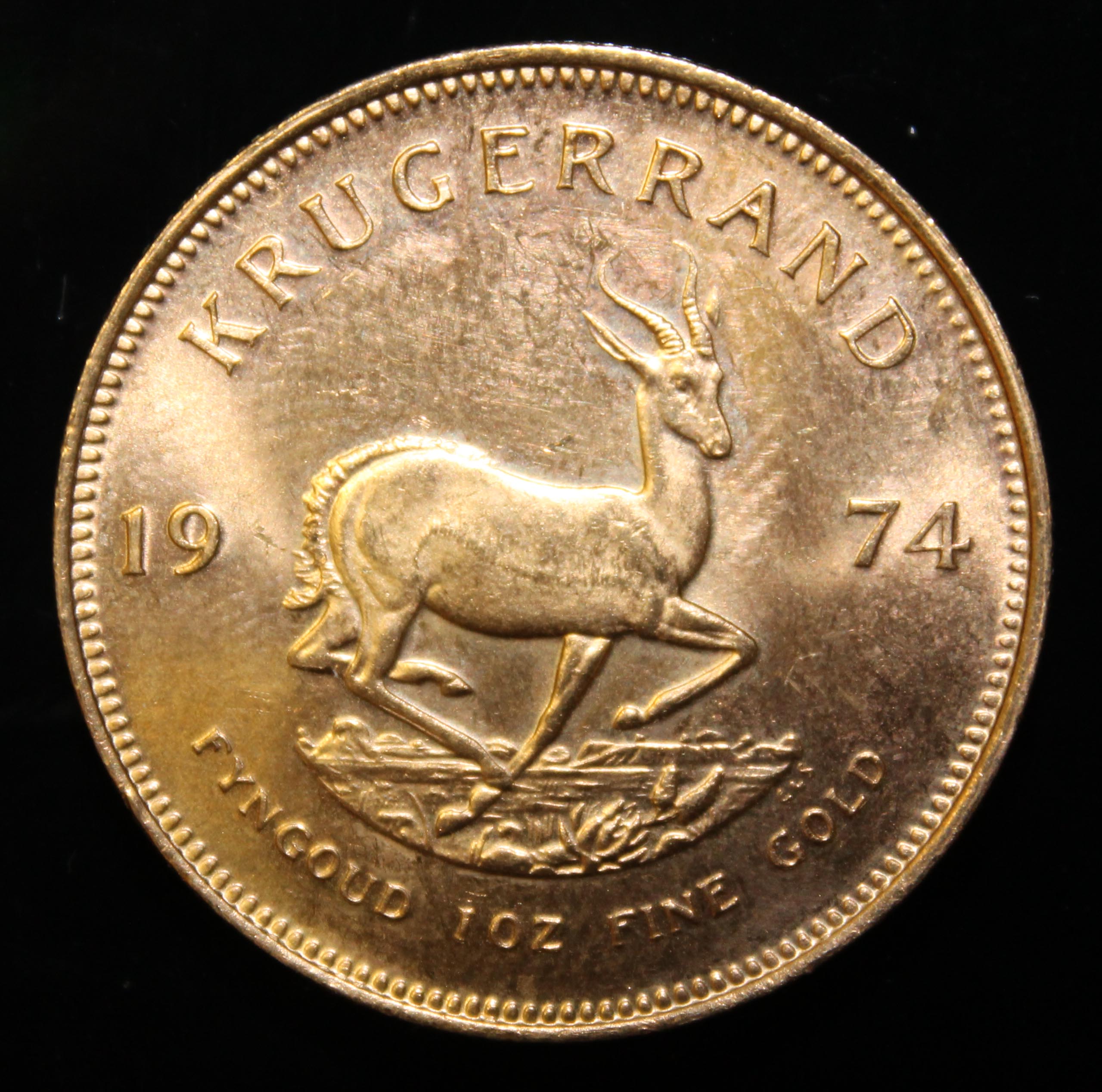 South Africa, 1974 Krugerrand, 1 oz. fine gold (91.67%) ONLY 10% BUYER'S PREMIUM (INCLUSIVE OF - Image 2 of 2