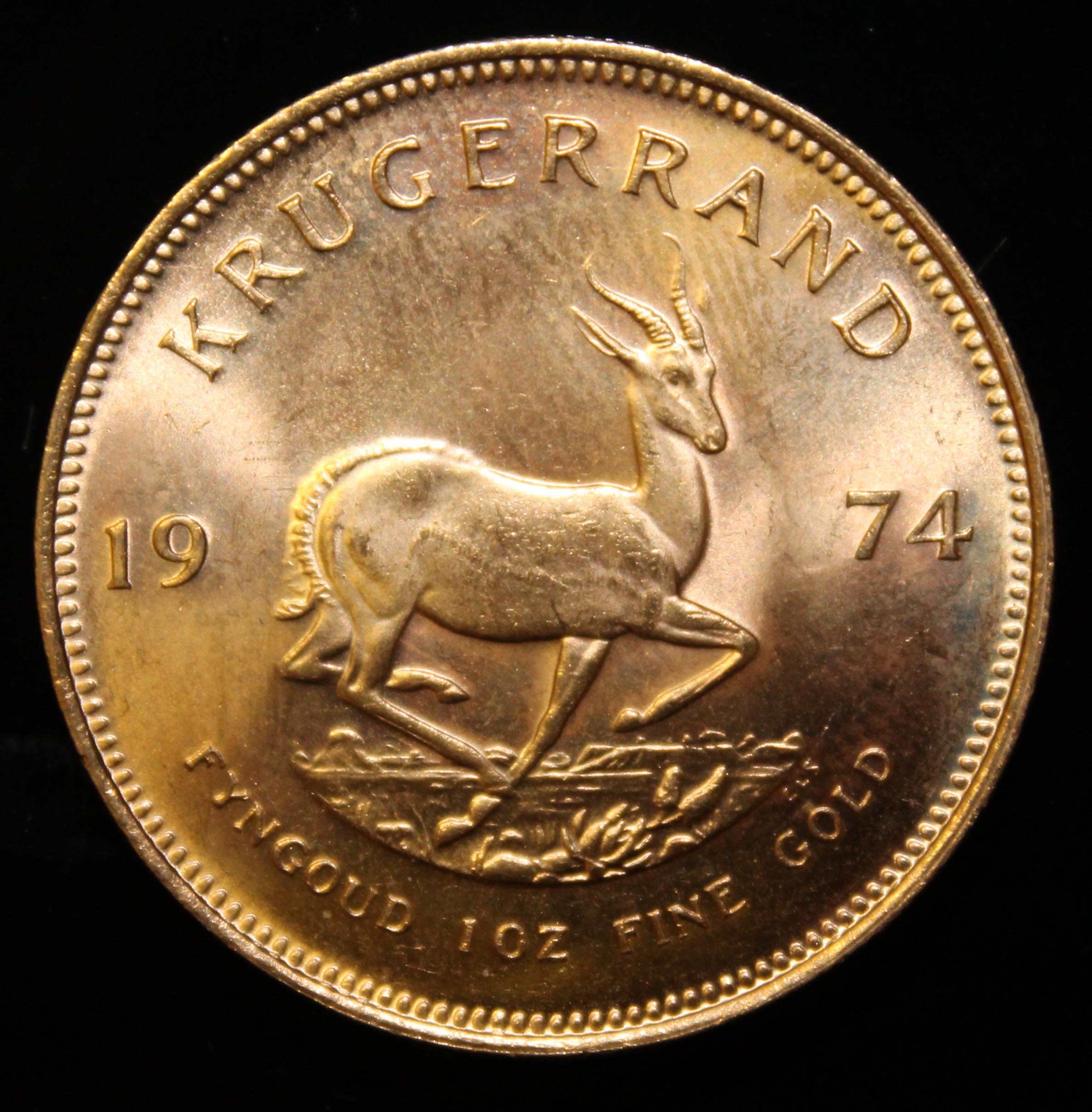 South Africa, 1974 Krugerrand, 1 oz. fine gold (91.67%) ONLY 10% BUYER'S PREMIUM (INCLUSIVE OF - Image 2 of 2