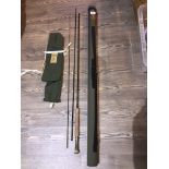 A Hardy Sirrus 10' #73 piece fishing rod 1KG 194657 with cloth bag and hard shell case