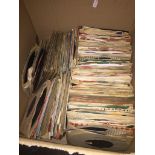 Box containing 1960s singles, Beatles etc