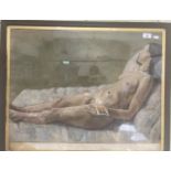 Neville Clive Douglas Manns (1918-2000), nude, oil on board, 59.5cm x 60.5cm, framed and glazed.