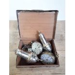 A mixed lot including various hallmarked silver, a silver open fave pocket watch etc.